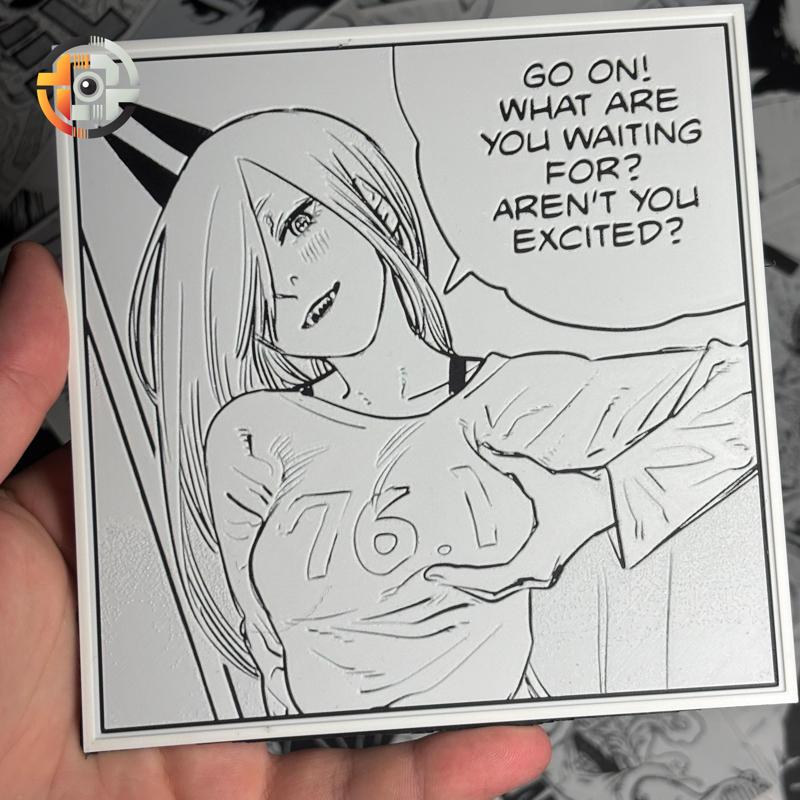 POWER | CHAINSAW MAN - WALL ART - DESK DECORATION - HUEFORGEENTHUSIAST - MANGA PANEL