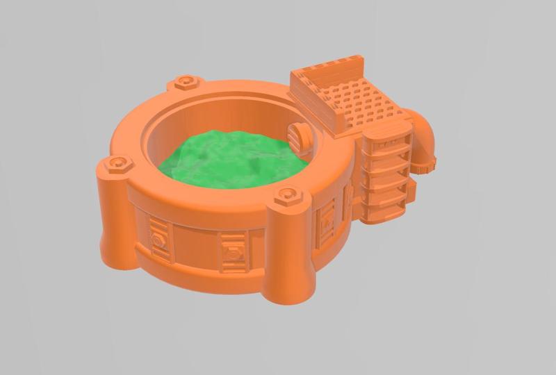 Sci-Fi Silo treatment plant slim goo water