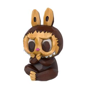 Three Wise Labubu - Wood Carved Style (Set of 3)