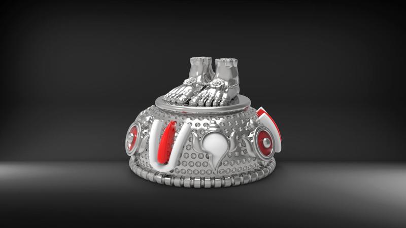 Svastika Lord Balaji Charan for Pooja Room & Car Dashboard