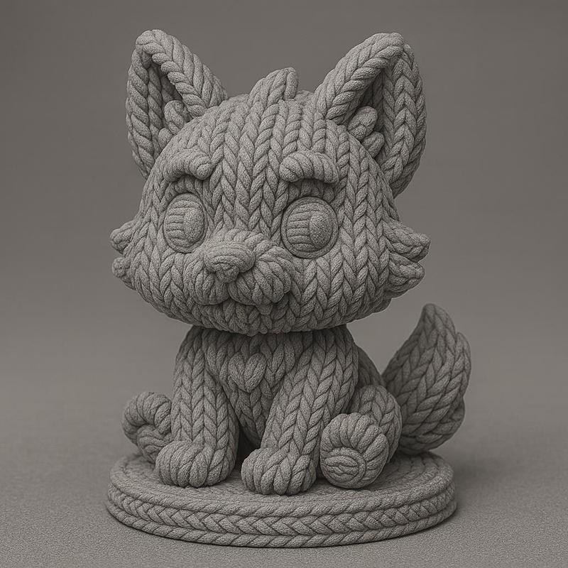 Knitted Cute Wolf Pup