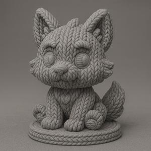 Knitted Cute Wolf Pup