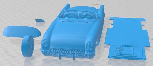 Chevrolet Corvette 235 Blue Flame 1954 Printable Car