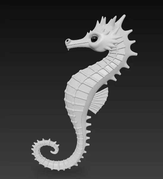 Seahorse Sculpture - Stylized Ocean-Inspired
