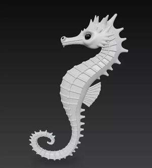 Seahorse Sculpture - Stylized Ocean-Inspired