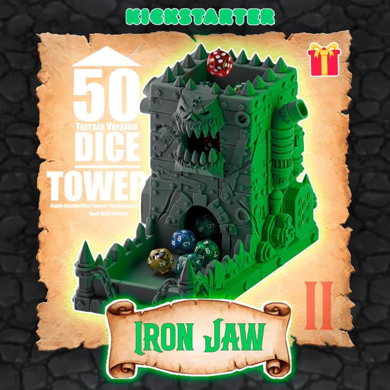 50 Dice Towers II – 3D Printable Collection – Iron Jaw