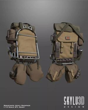 Resistance Heavy Backpack One12 Scale Custom STL Files 3D print model