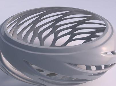 Bowl extra wide with smooth beveled cuts and extruded top twi...
