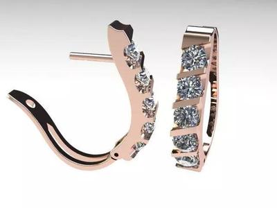 Diamond Hoop Droplet Earrings