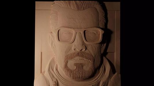Gordon Freeman Half-Life CNC 3d Print High Relief Sand Casting
