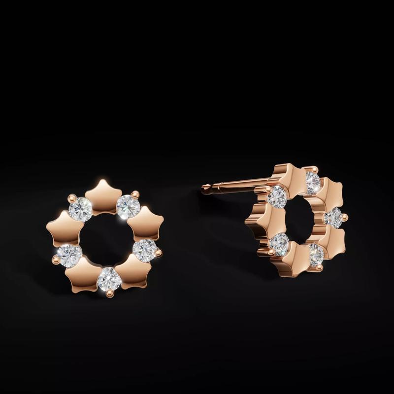 Customizable Star Diamond Earring 3D Model For Printing Casting