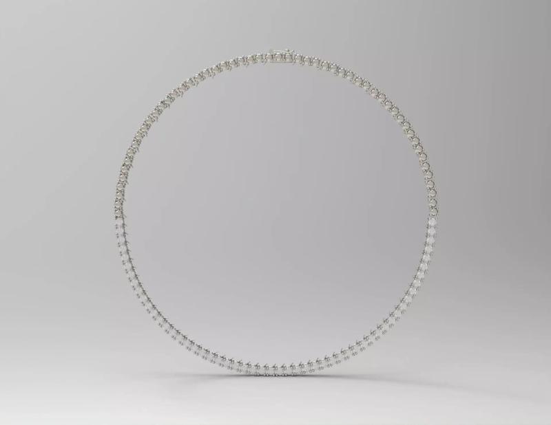 Tennis Necklace 0l16ct Half Diamond