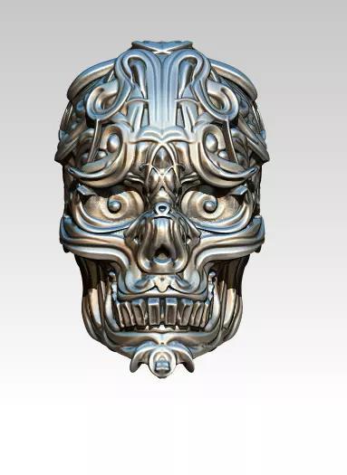 Android curve wired skull head modern art bust