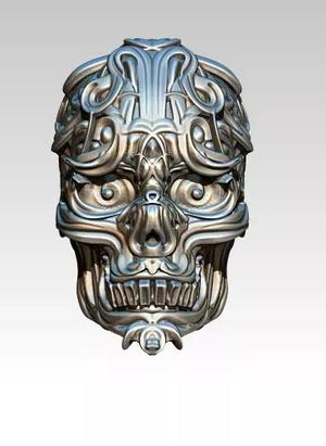 Android curve wired skull head modern art bust