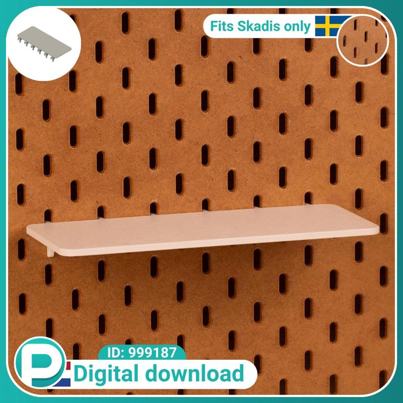 Display tray 24x10cm - fits IKEA Skadis pegboard - Digital download