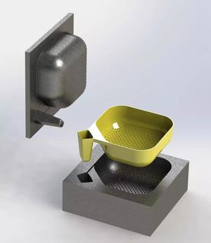 Colander - square - plus injection mold