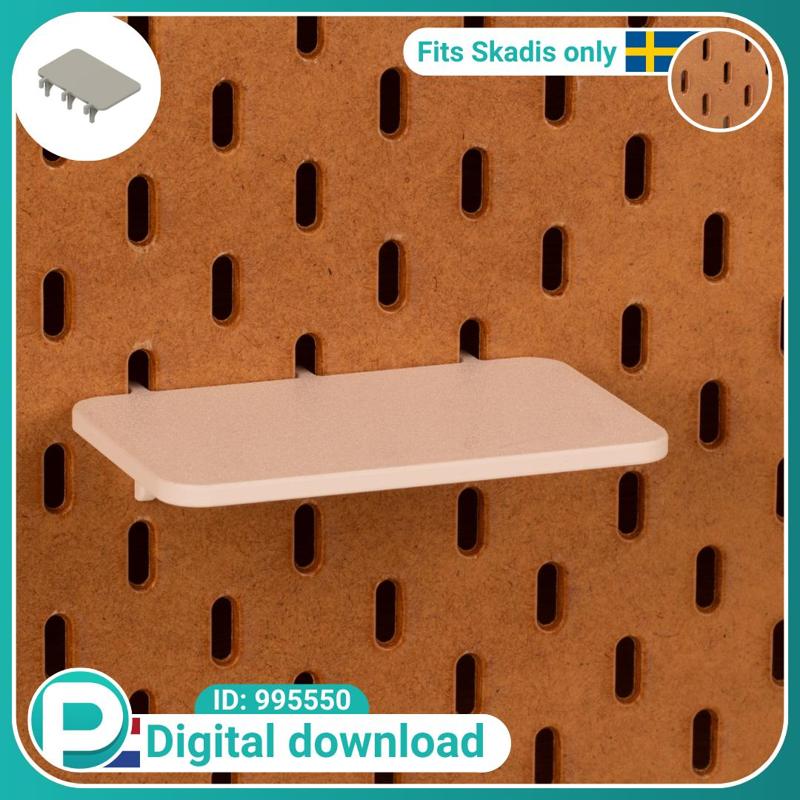 Display tray 12x7.5cm - fits IKEA Skadis pegboard - Digital download