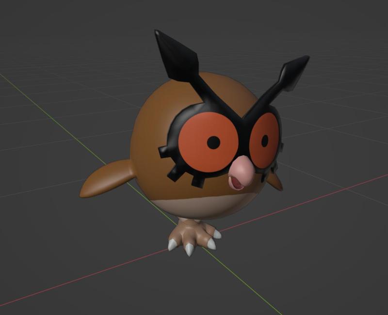 Hoothoot pokemon 3D print model