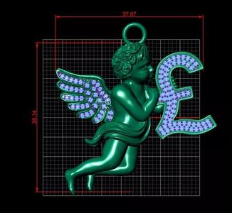 3d angel zbrush model