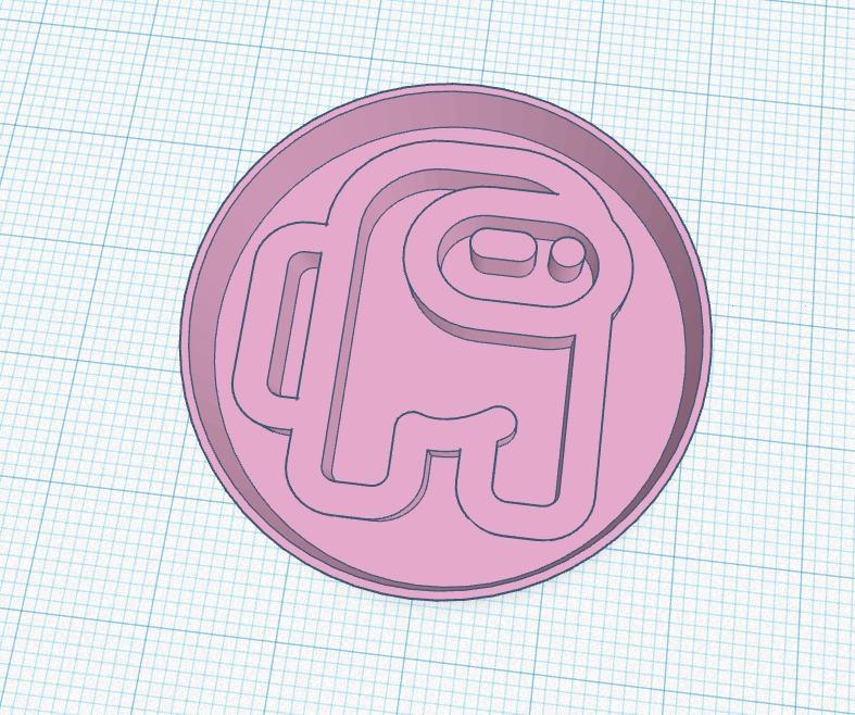 Cortador de galletas redondo "among us" - Round cookie cutter "among us"