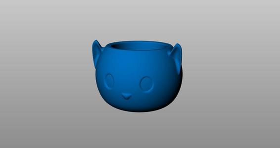 Minimalist Cat Head Planter & Mold for DIY Cement or Stone Creations