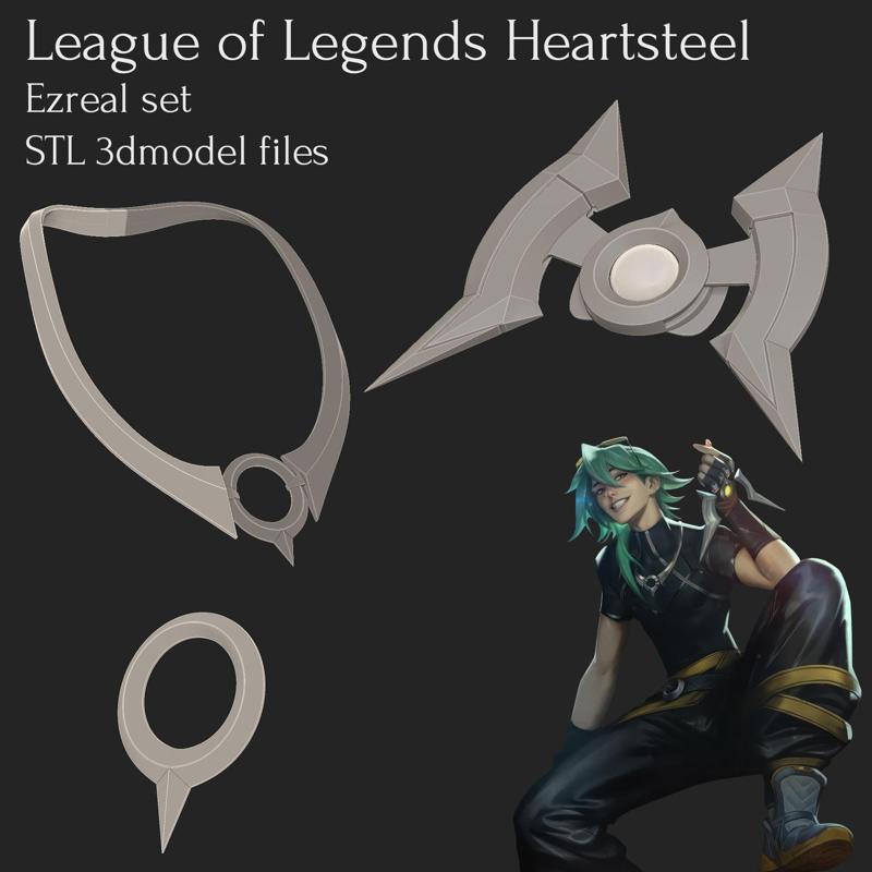League of Legends Heartsteel Ezreal set 3d print cosplay stl files