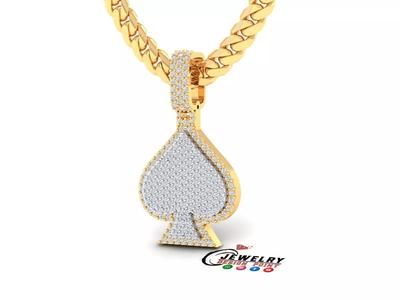Custom Ace of Spade Pendant - Diamond Pendant - Spade Necklace
