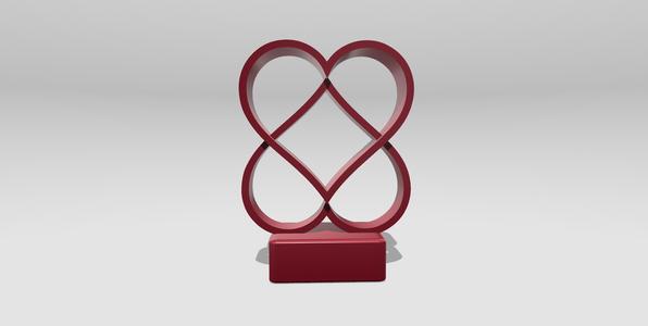 Connected Hearts Sculpture, intertwined hearts, Upside Down Love Heart Sculpture Statue, Gift Home Decor Figurine,  Love gift, engagement gift, marriage, proposal, Valentine's Day
