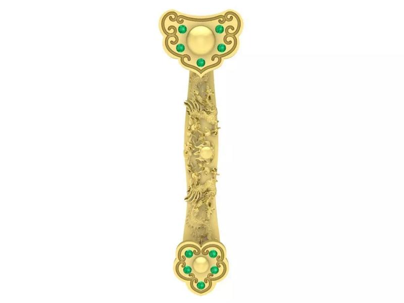 chinese gold and diamond ruyi pendant for women 3904