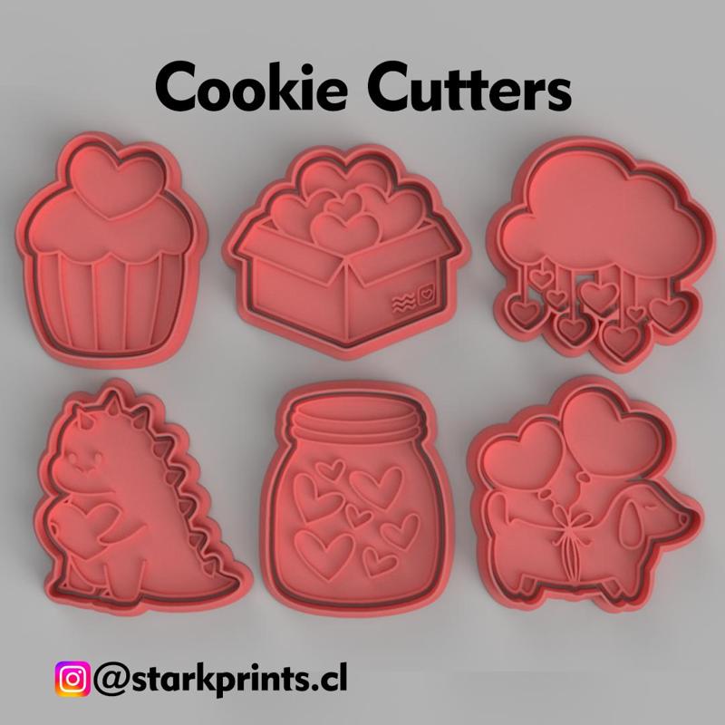 SET OF 12 VALENTINE'S DAY COOKIE CUTTERS