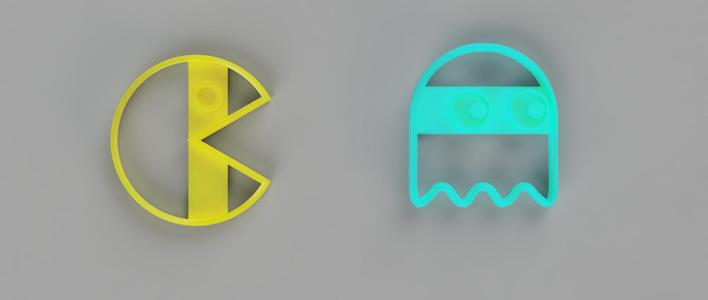 PACMAN AND GOSTH - COOKIE CUTTER MOLD PACMAN AND GHOST COOKIES