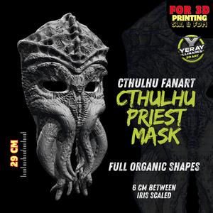 Cultist Cthulhu Priest Mask - Lovecraftian Horror 3D Printable Cosplay Prop