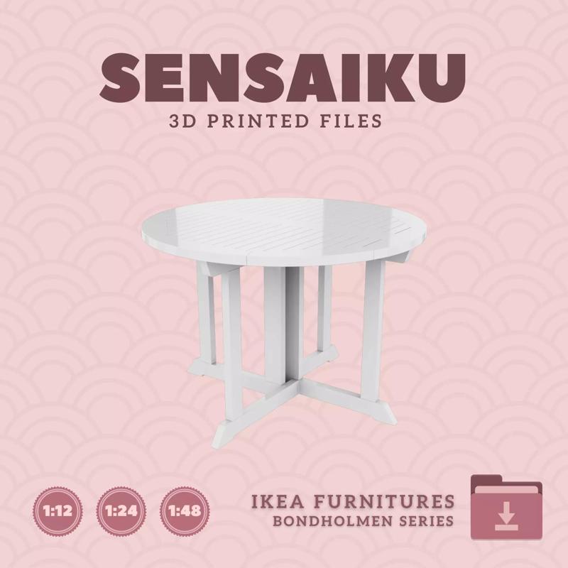 BONDHOLMEN Round Table 42 In for Dollhouse - IKEA - 3D Print