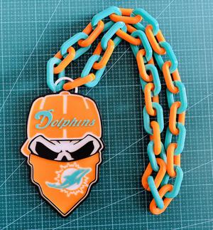CHAIN SKULL MIAMI DOLPHINS NFL