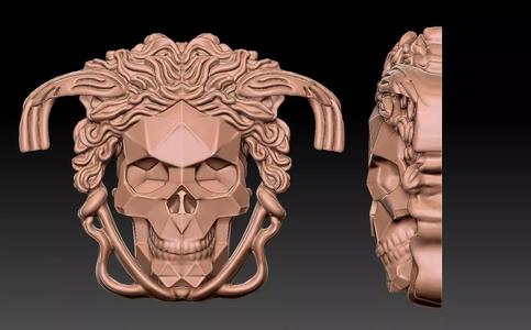 skull two ornate skulls