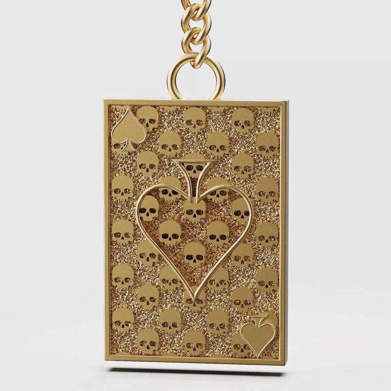Pikes Spades playing card skull key holder 3d   jewelry