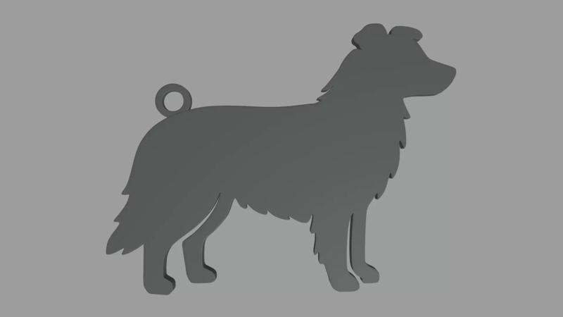 Border Collie Key Ring Chain 01