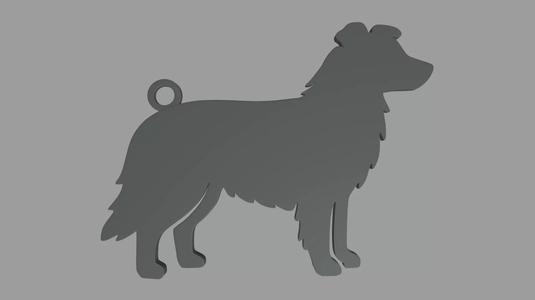 Border Collie Key Ring Chain 01