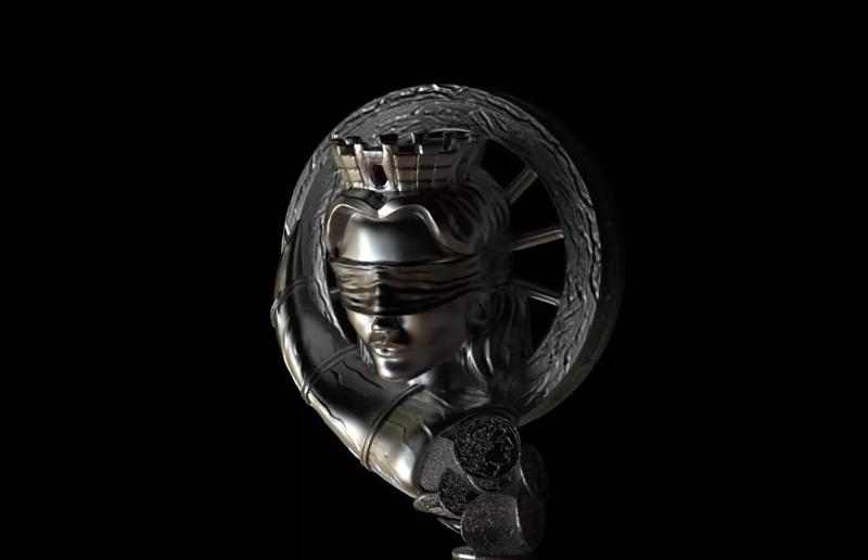 Fortuna statue of woman with crown