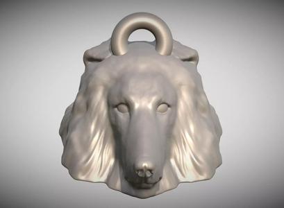 Rough Collie dog head key ring for 3D printing