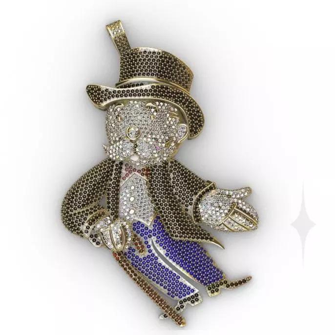 Pendant Necklace Alec Monopoly Ice Style 3D print