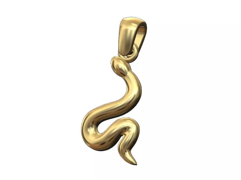 Simple snake pendant with bail
