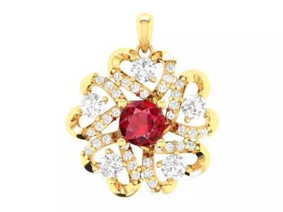 Luxury Floral Gemstone Diamond Pendant for Women 263