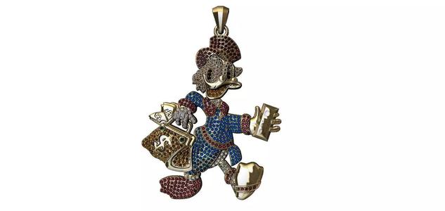 Scrooge McDuck with Brilhants Pendant - Tio Patinhas