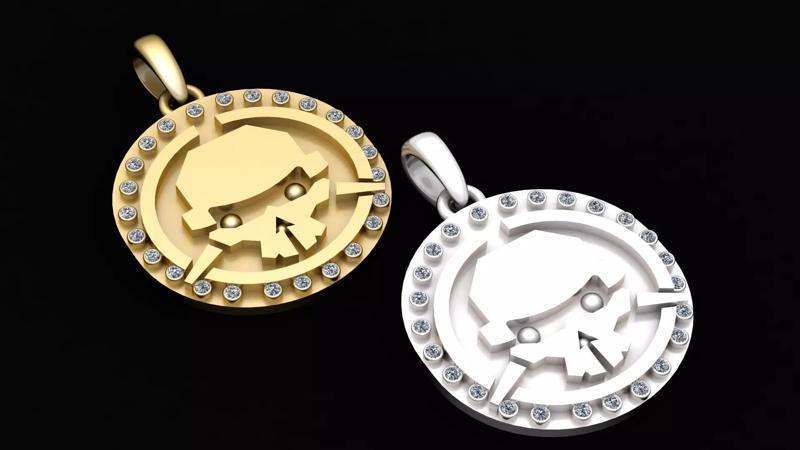 ROUND ROBBOT FACES PENDANT