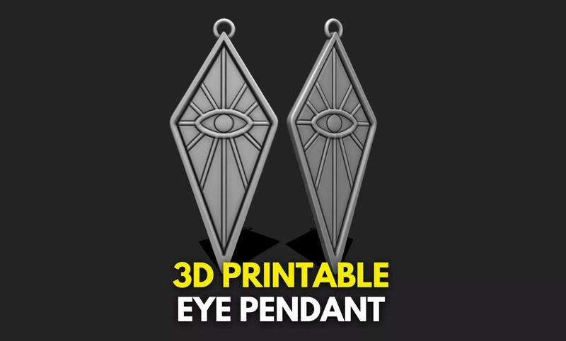 Eye Pendant Keychain - 3D STL File for 3D Printing