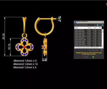 52a diamond flower earrings