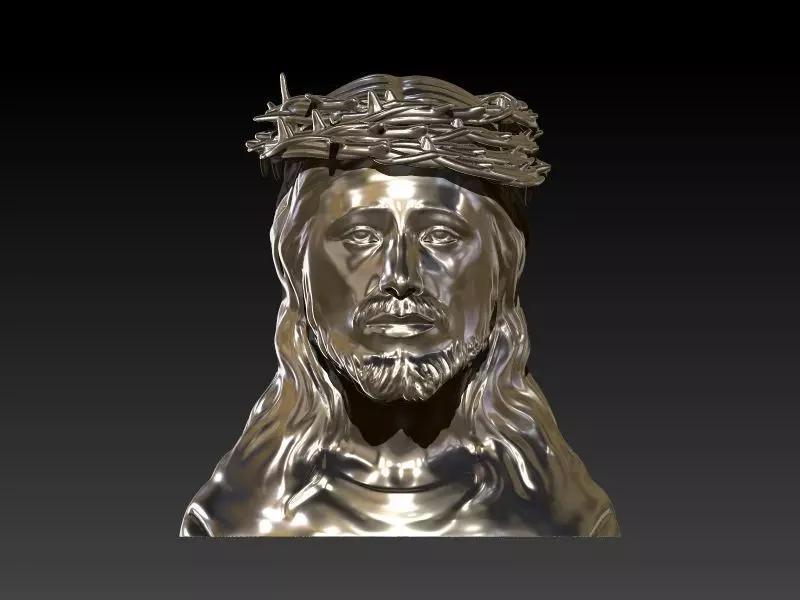 Jesus Christ Head With Thorns Pendant
