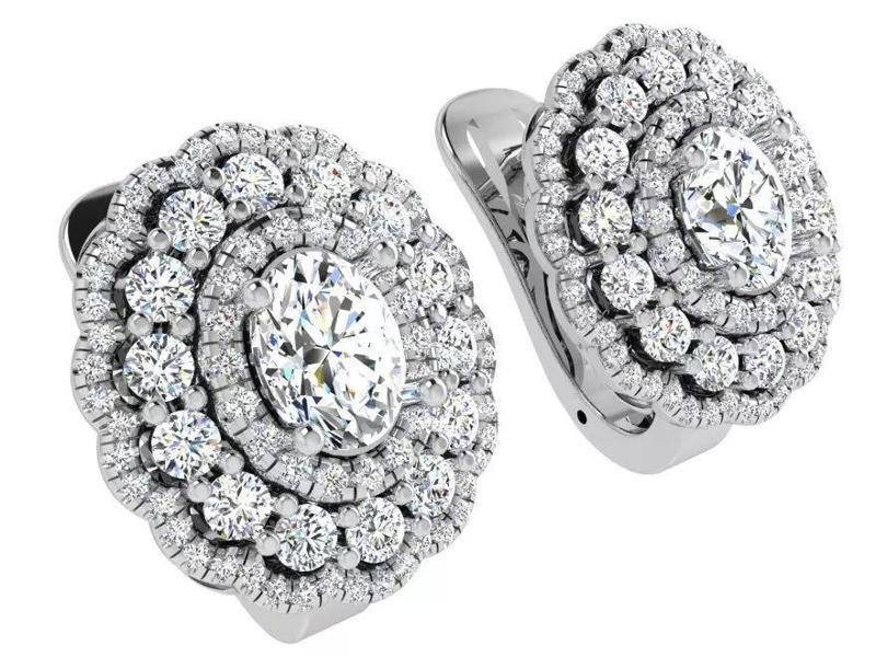 Oval Halo Clip On Earring 4693