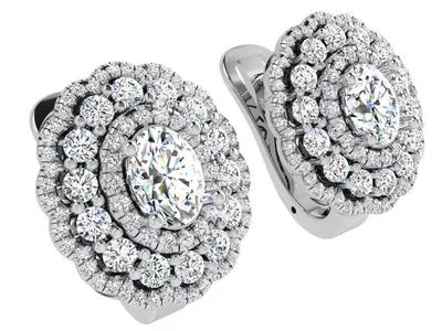 Oval Halo Clip On Earring 4693